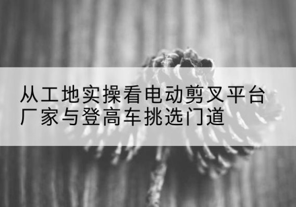 新平电动剪叉升降平台厂家-从工地实操看电动剪叉平台厂家与登高车挑选门道
